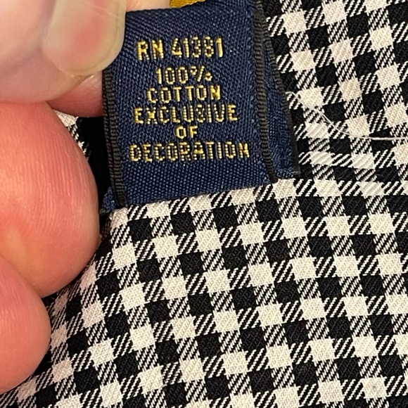Polo Ralph Lauren size large black & white gingham - Picture 4 of 6